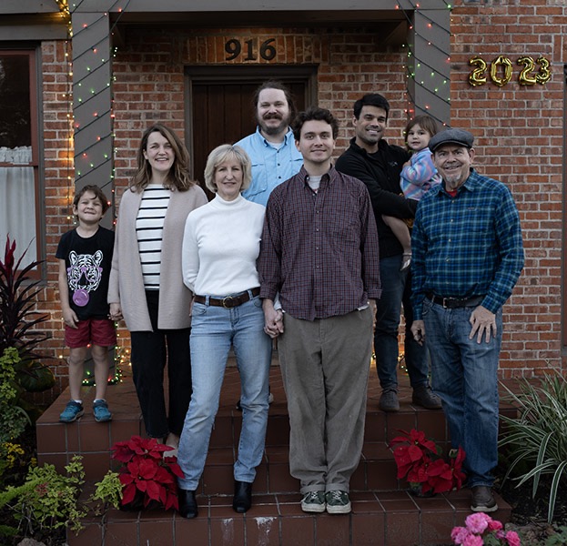 2023 - Actual Christmastime picture! I took about 14 pictures and 5-year-old Henry had that face in every one of them. We said a sad goodbye to our little dog Goku just a couple of days earlier.